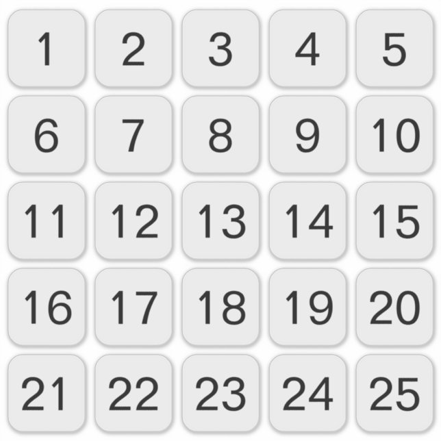Personalizable cuadrado número Pegatinas negro (Anverso)