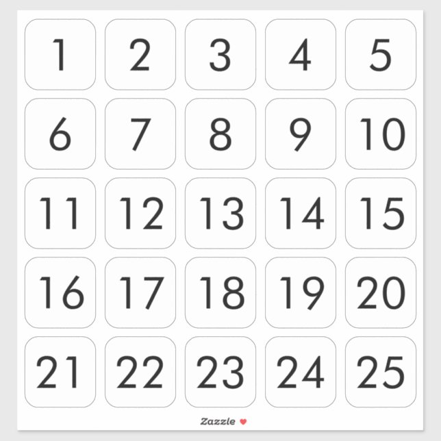 Personalizable cuadrado número Pegatinas negro en  (Hoja)