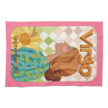 Personalizable Cumpleaños Virgo Zodiac Tea Toalla