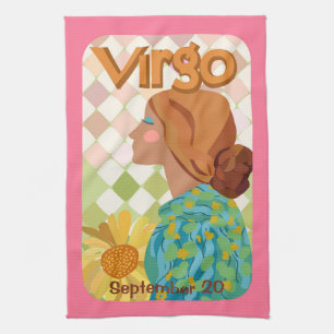 Personalizable Cumpleaños Virgo Zodiac Tea Toalla