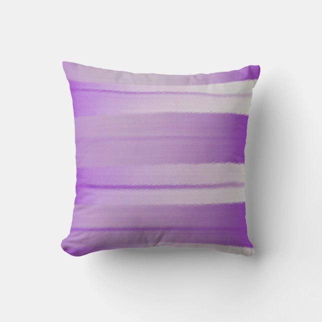Personalizable de almohada de rayas moradas (Anverso)