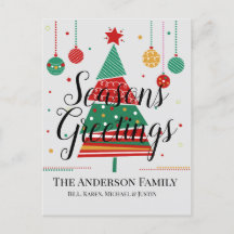 Personalizable de árbol de Navidad retro