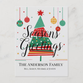 Personalizable de árbol de Navidad retro