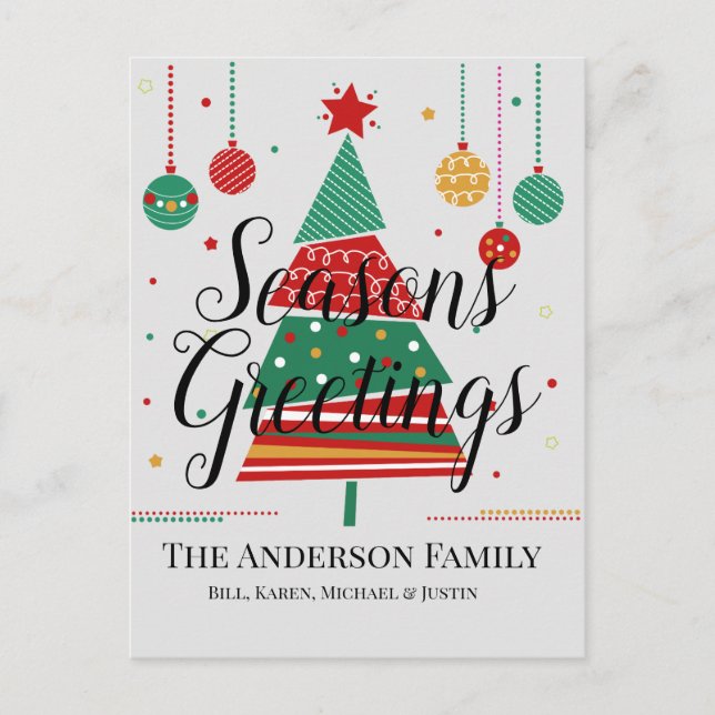 Personalizable de árbol de Navidad retro (Anverso)