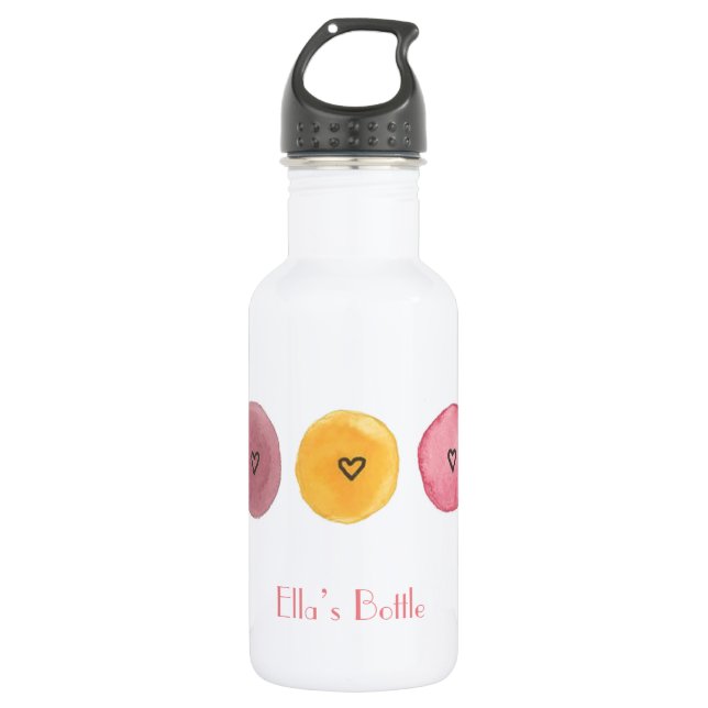 Personalizable de botella de agua de moda Hearts (Anverso)