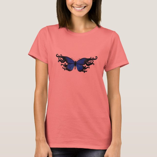 Personalizable de camiseta de mariposa azul (Anverso)