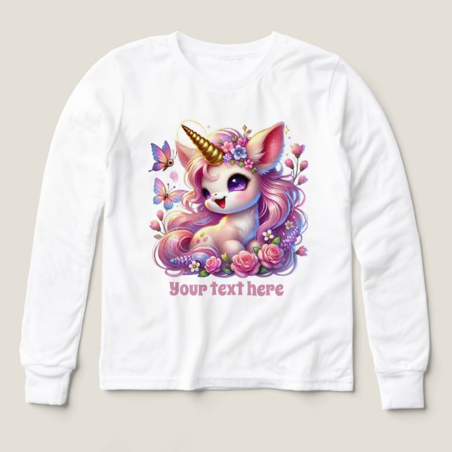 Personalizable de chicas de unicornio de fantasía  (Diseño frontal)