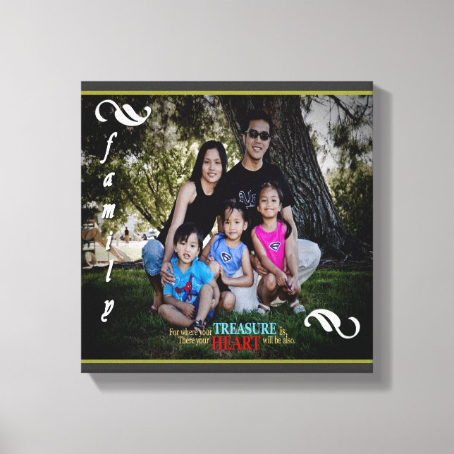Personalizable de fotografía de familia lienzo art (Anverso)