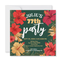 Personalizable de invitación a cumpleaños tropical