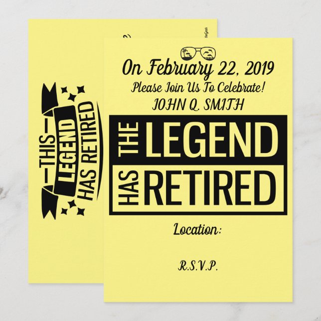 Personalizable de invitación a la jubilación (Anverso / Reverso)