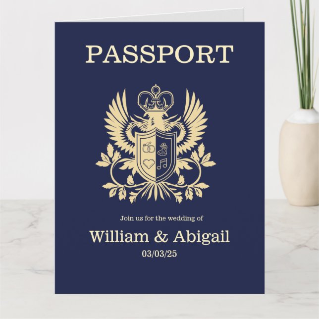 Personalizable de invitación a matrimonio de Passp (Anverso)