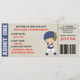 personalizable de invitación para el cumpleaños de