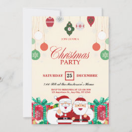 Personalizable de invitaciones de fiesta de Navida
