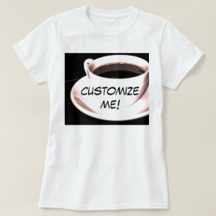 personalizable de la camiseta de la taza de café