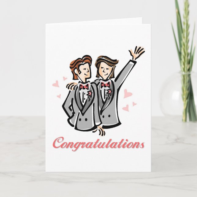 Personalizable de la tarjeta Boda gay (hombres) (Anverso)