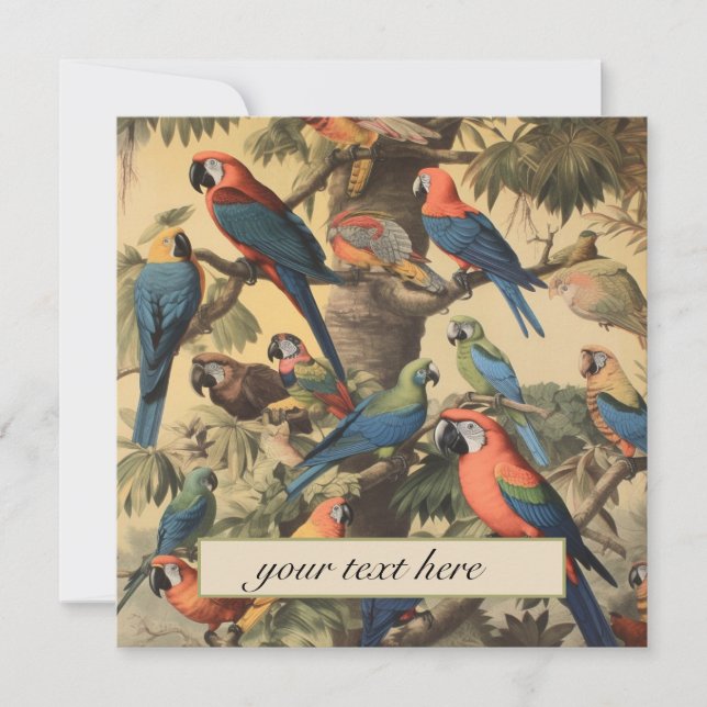 Personalizable de loros botánicos vintage (Anverso)
