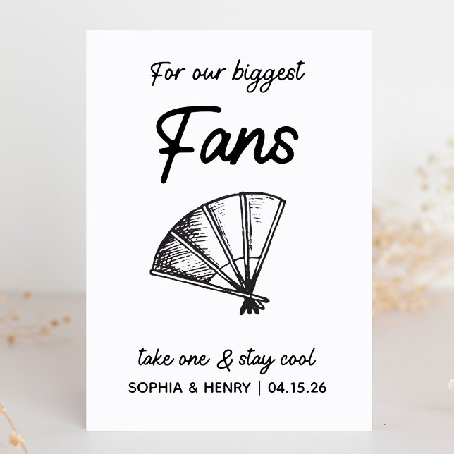 Personalizable De moda Para Nuestros Hinchas Boda  (Customize this elegant wedding favor sign to match your big day—perfect for your biggest fans!)
