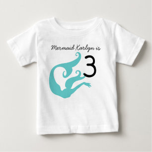 Personalizable de Sirena camiseta de cumpleaños 3