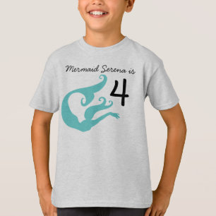 Personalizable de sirena camiseta de cumpleaños 4