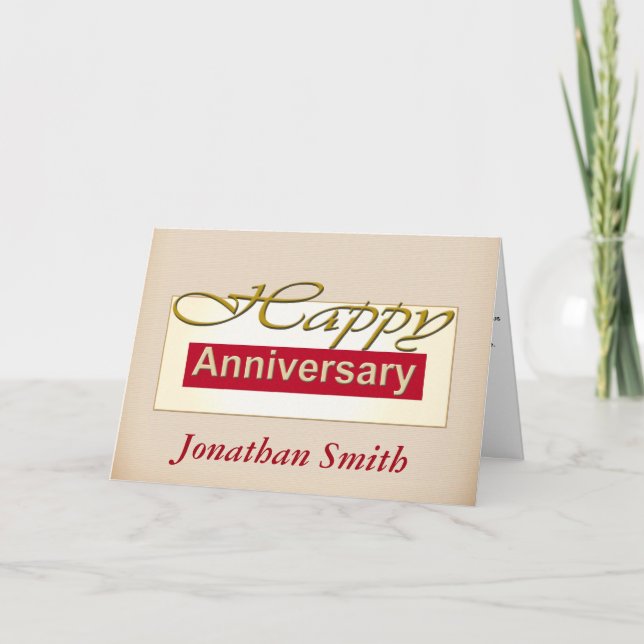 Personalizable de tarjetas de aniversario de emple (Anverso)