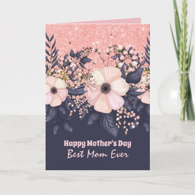 PERSONALIZABLE de tarjetas de Día de la Madre flor (Anverso)