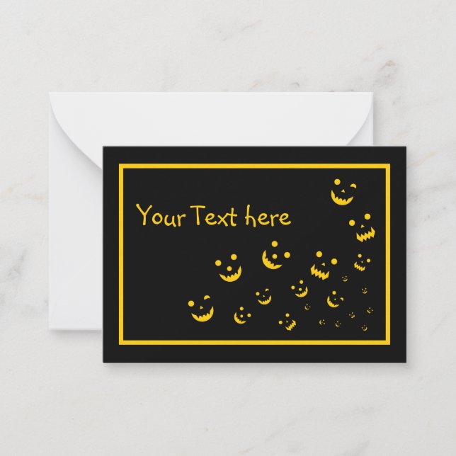 Personalizable de tarjetas de Halloween, caras bri (Anverso)