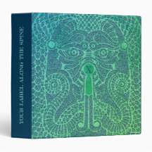 Personalizable Dragon Face Binder Moss/jeans