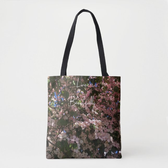 Personalizable duradero Bolsa Floral Rosa/ (Anverso)