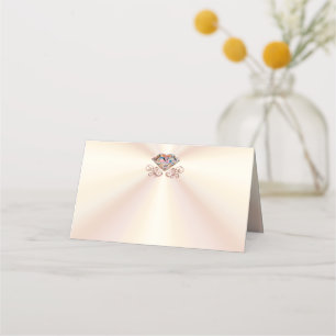 Personalizable Ecru, tarjetas de plaza de diamante