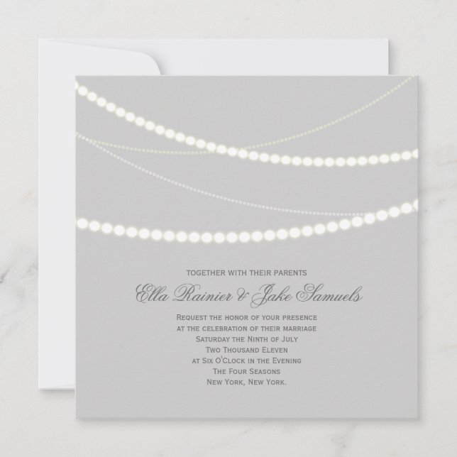 Personalizable elegante de hilos claros Invitación (Anverso)