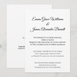 Personalizable Elegante Invitación a la Boda Flora