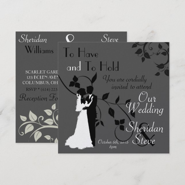 Personalizable Elegante INVITACIÓN DE BODA (Anverso / Reverso)