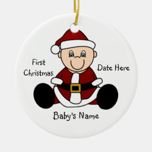 Personalizable Elf Primer Ornamento de Navidad