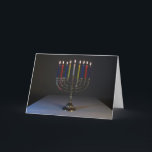 Personalizable en blanco Chanukah Tarjeta de felic<br><div class="desc">Una menorah iluminada para la octava noche de Chanukah. Personalizar para agregar su propio mensaje.</div>