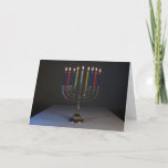 Personalizable en blanco Chanukah Tarjeta de felic<br><div class="desc">Una menorah iluminada para la octava noche de Chanukah. Personalizar para agregar su propio mensaje.</div>