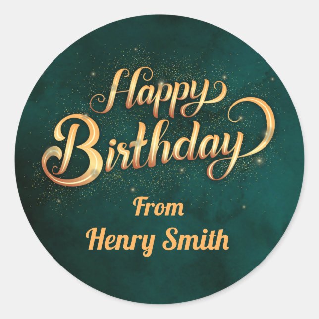 Personalizable Feliz cumpleaños Pegatinas por rega (Anverso)