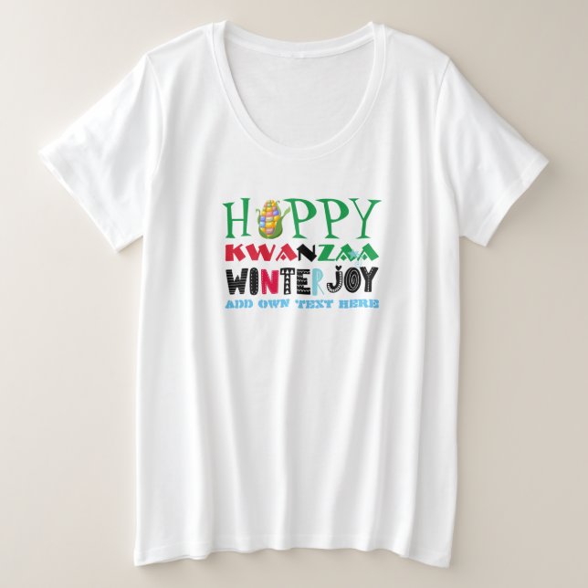 Personalizable Feliz KWANZAA Winter JOY (Anverso del diseño)