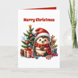 Personalizable festivo para el erizo de Navidad