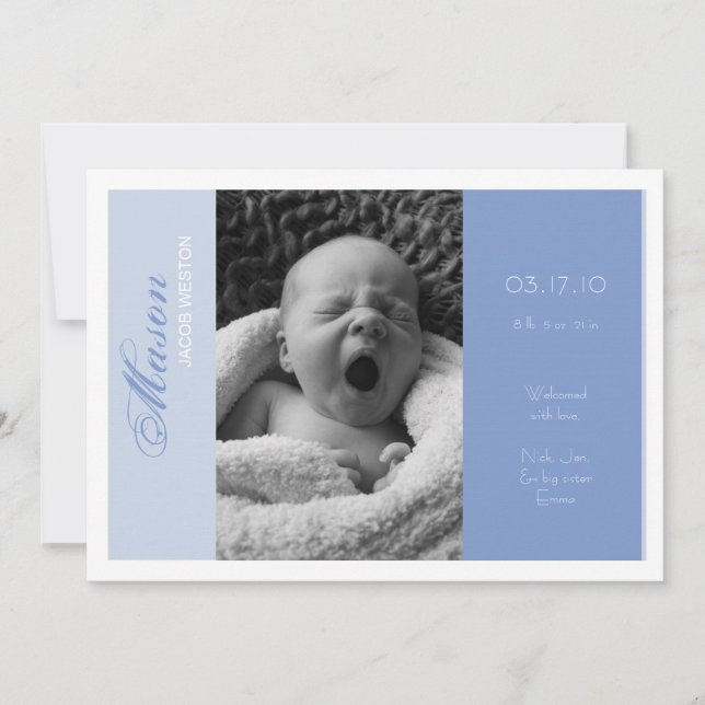 Personalizable Foto Nacimiento Niño Anuncio (Anverso)