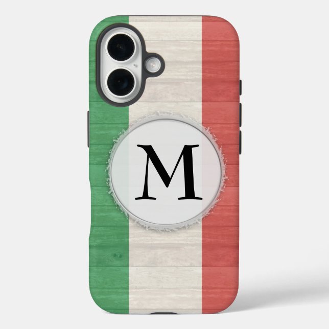 Personalizable Funda de Bandera Italiana iPhone 16 (Reverso )