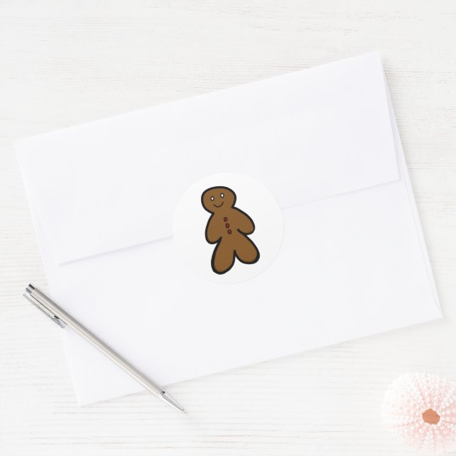Personalizable Gingerbread Man Pegatina (Sobre)