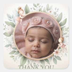 Personalizable "Gracias" Pegatinas con marco de ha