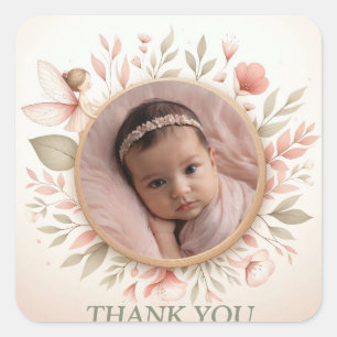 Personalizable "Gracias" Pegatinas con marco de ha