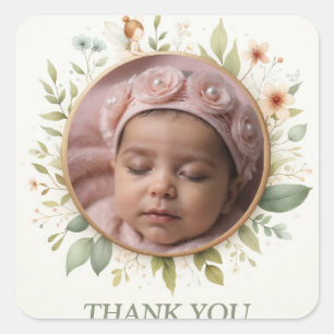 Personalizable "Gracias" Pegatinas con marco de ha