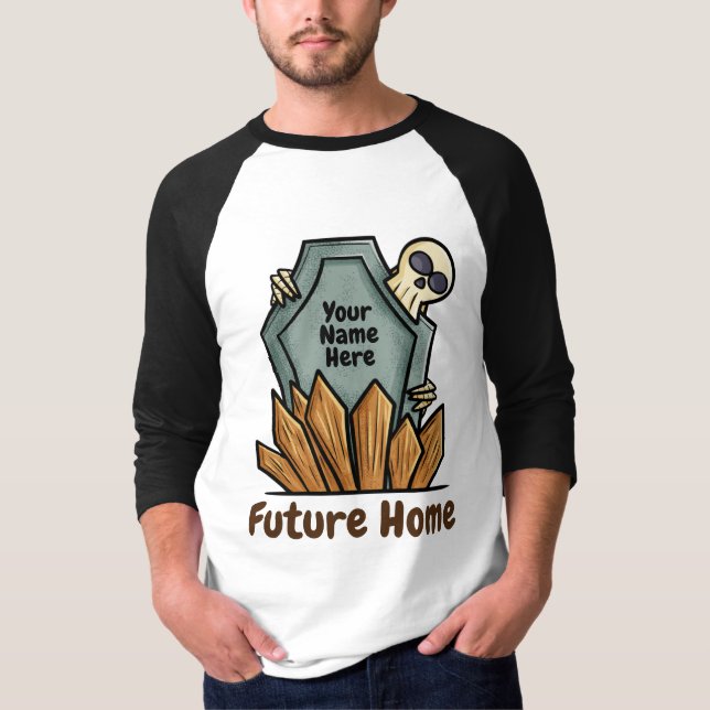 Personalizable graciosa lápida con camiseta de cal (Anverso)