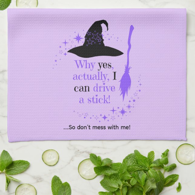 Personalizable Halloween Bruja Gorra Cocina Toalla (Doblado)