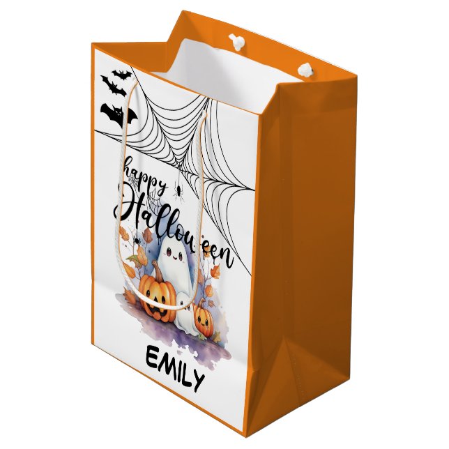 Personalizable Halloween mediano truco o bolsa de  (Angulo Anverso)