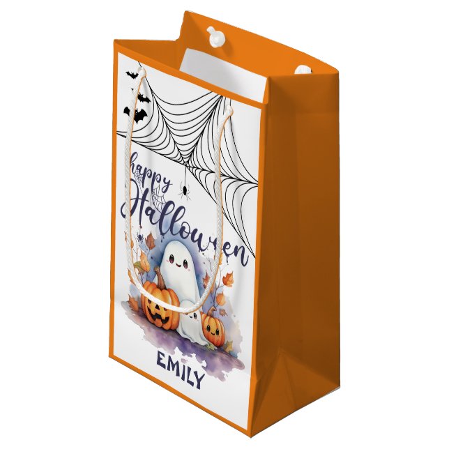 Personalizable Halloween pequeño truco o bolsa par (Angulo Anverso)