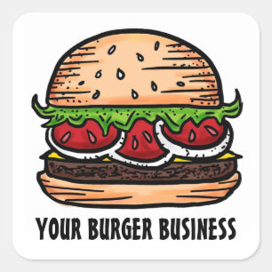 Personalizable hamburguesa negocios pegatinas de c