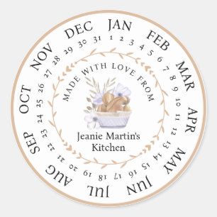 Personalizable hecho con amor Cocina Pegatina de c